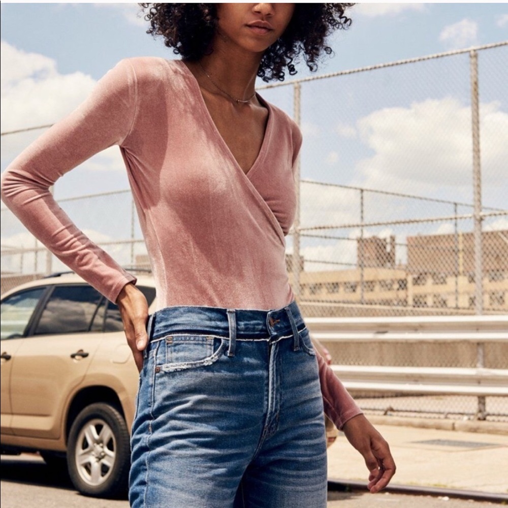 Madewell velvet bodysuit